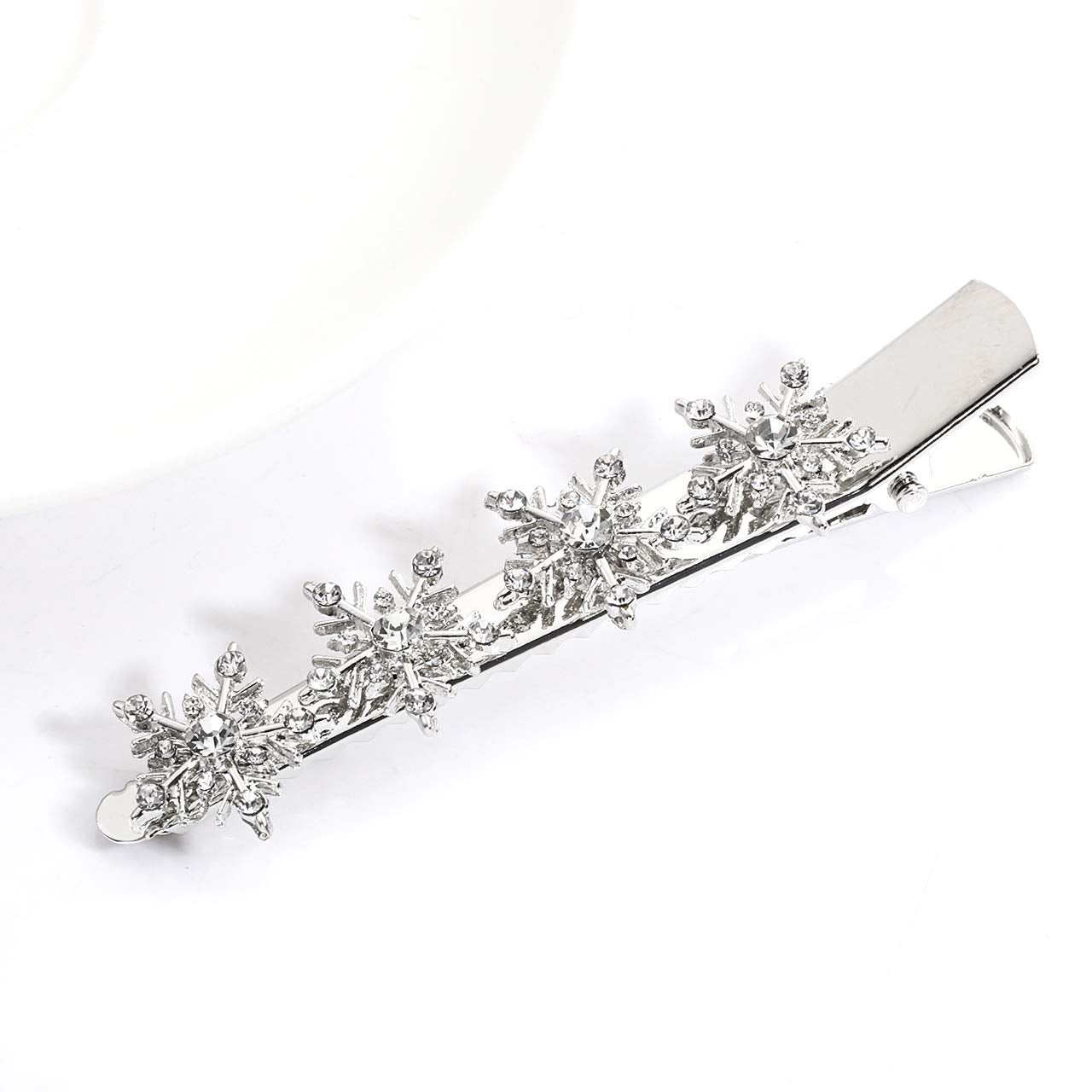 Christmas Snowflake Hair Pin Hairpin Sparkling Rhinestone Winter Snowflake Alligator Hair Clip Xmas Holiday Party Hair Barrette Hair Accessories