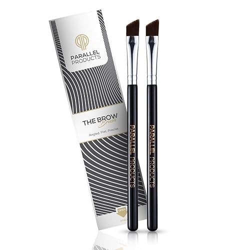 Parallel Products - The BROW Brush - (2 Pack) Premium Angled Eyebrow Brush for Powder, Henna, Cream, Tint, Makeup, Gel, Lamination and Wax