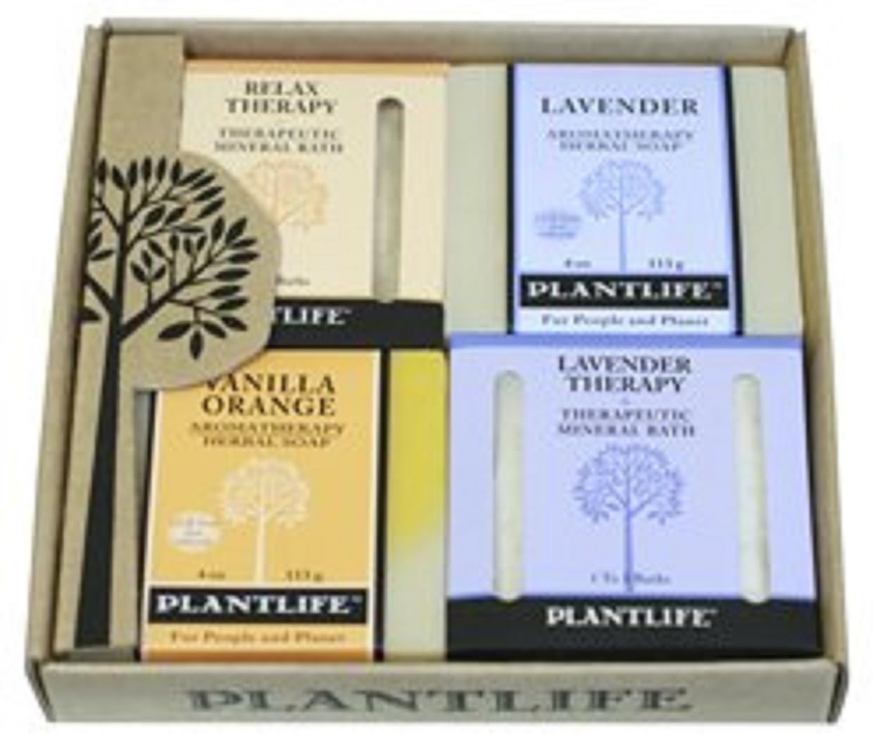 Plantlife Relax Salt Combo 4-Pack (Relax, Vanilla Orange, and Two lavenders) Bar Soap - Moisturizing and Soothing Soap for Your Skin - Hand Crafted Beauty & Personal Care Plantlife