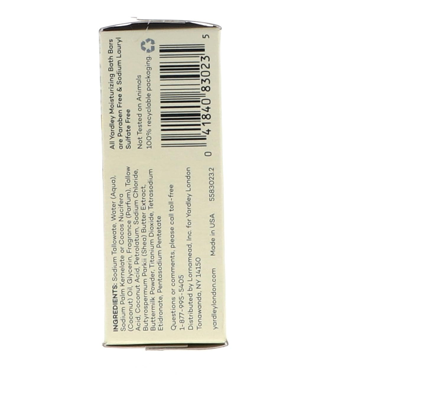 Yardley Shea Buttermilk Bath Bar 4oz 4 Pack