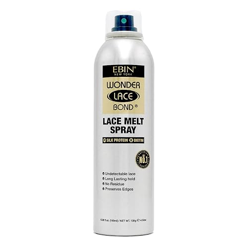 Wonder Lace Melt Aerosol Spray - Silk Protein Biotin Infused 6.08 fl.oz./180ml Preserves Edges & Undetectable Lace Long lasting hold No Residue