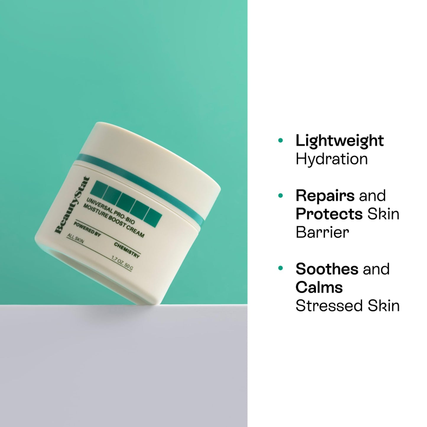 BeautyStat Probiotic 24HR Moisture Boost Cream - Made in the USA - Daily Moisturizer Face Cream with Probiotics, Ceramides, Hyaluronic Acid