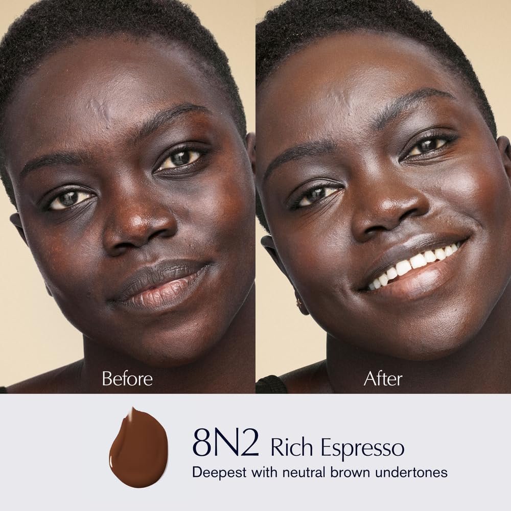 Estée Lauder Futurist Hydra Rescue Moisturizing Foundation Makeup SPF 45 for a 12-Hour Glow, 1.2 Fl Oz, 8N2 Rich Espresso