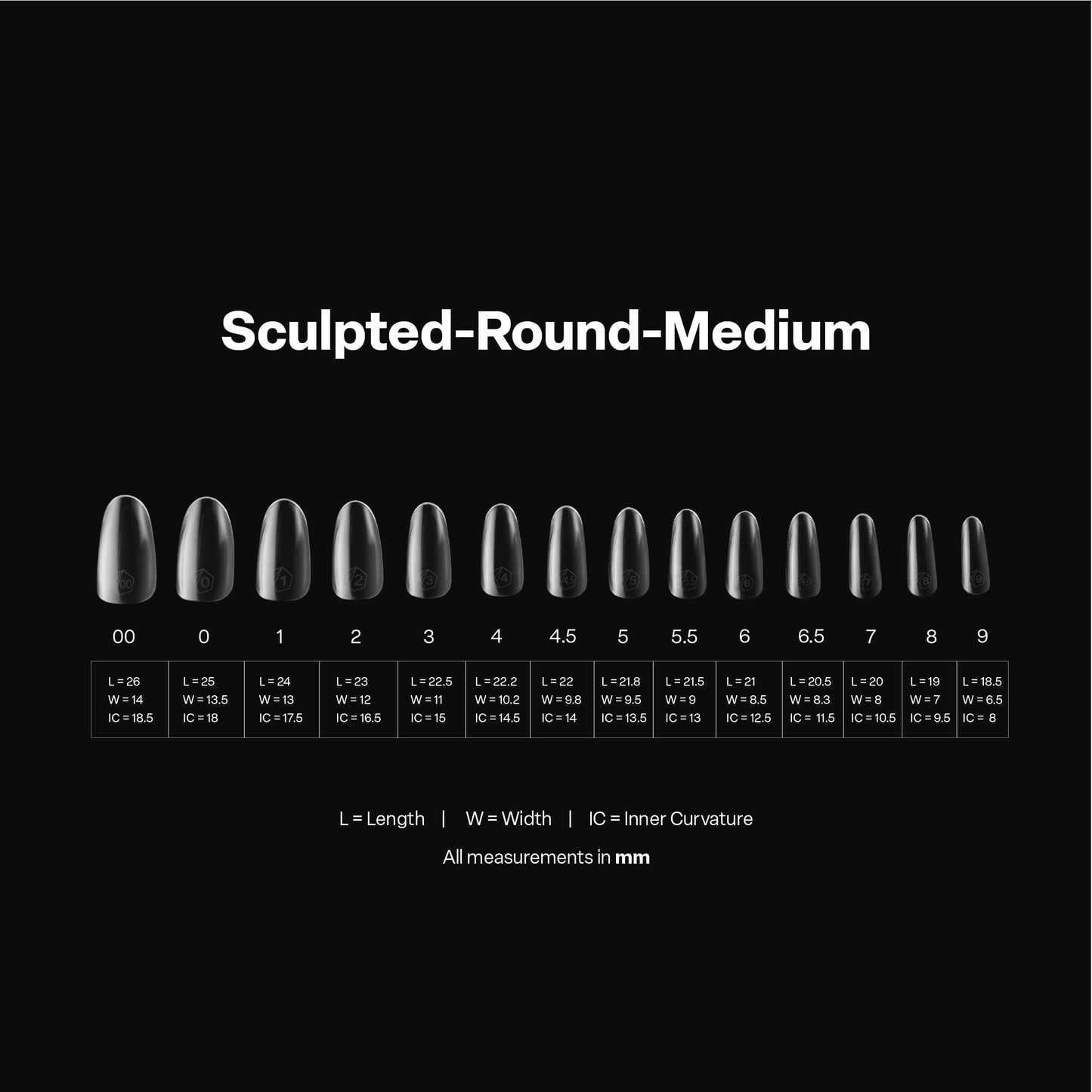 Apres Gel-X® Round Box of Nail Tips | 280 Gel-X Tips, Soft Gel Tips, 14 Sizes 00-9 | Half-sizes Included (Sculpted Round Medium, 280.00 Fl Oz (Pack Beauty & Personal Care APRÉS
