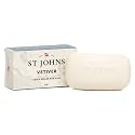 St. John Classic Vetiver Soap Bar | Refreshing Spicy Citrus Soap for Men | USA Made, Triple-milled Soap Bar | Hydrating Body Soap with Olive Oil