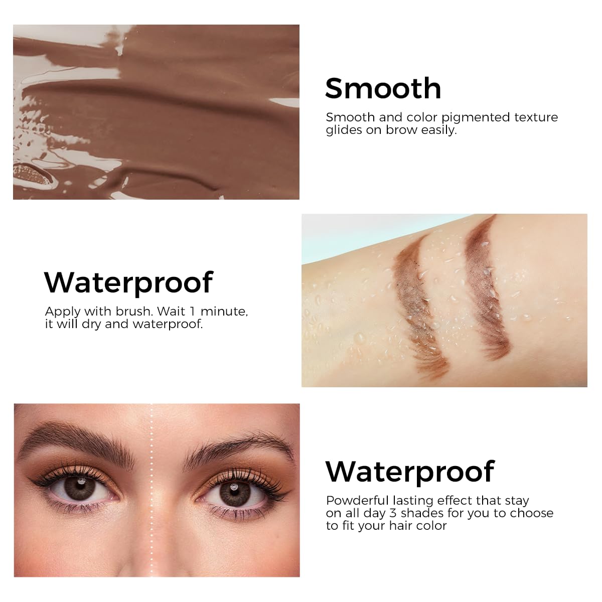 SACE LADY 3D Eyebrow Gel Long Lasting 24 Hours Waterproof Smudge-proof Brow Cream Makeup Kit (02 DARK BROWN, 0.2Fl Oz) Beauty and Personal Care SACE LADY