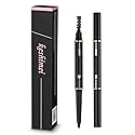 Eyebrow Pencil 2 Packs, Waterproof Smudge-Proof Brow Pencil with Brow Brush, Automatic Eye Brow Makeup Kit, Black