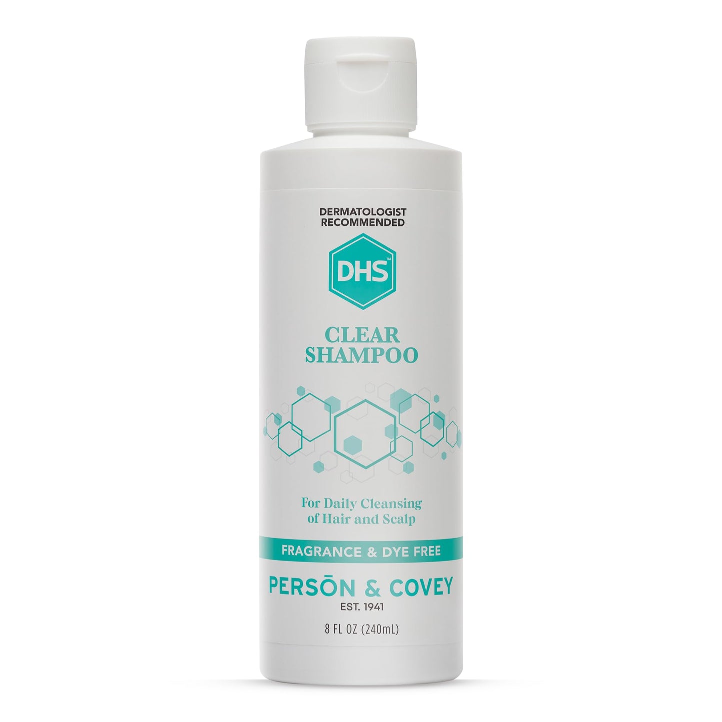 DHS Clear Shampoo - Women’s and Men’s Shampoo for Sensitive Skin/Unscented, Cleans Hair and Treats Dry Scalp/Irritant-free, Paraben-free