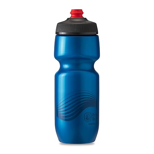 Polar Bottle - Breakaway - 24oz Wave, Deep Blue & Charcoal - Insulated Water Bottle for Cycling & Sports, Keeps Water Cooler Longer, Fits Most Bike
