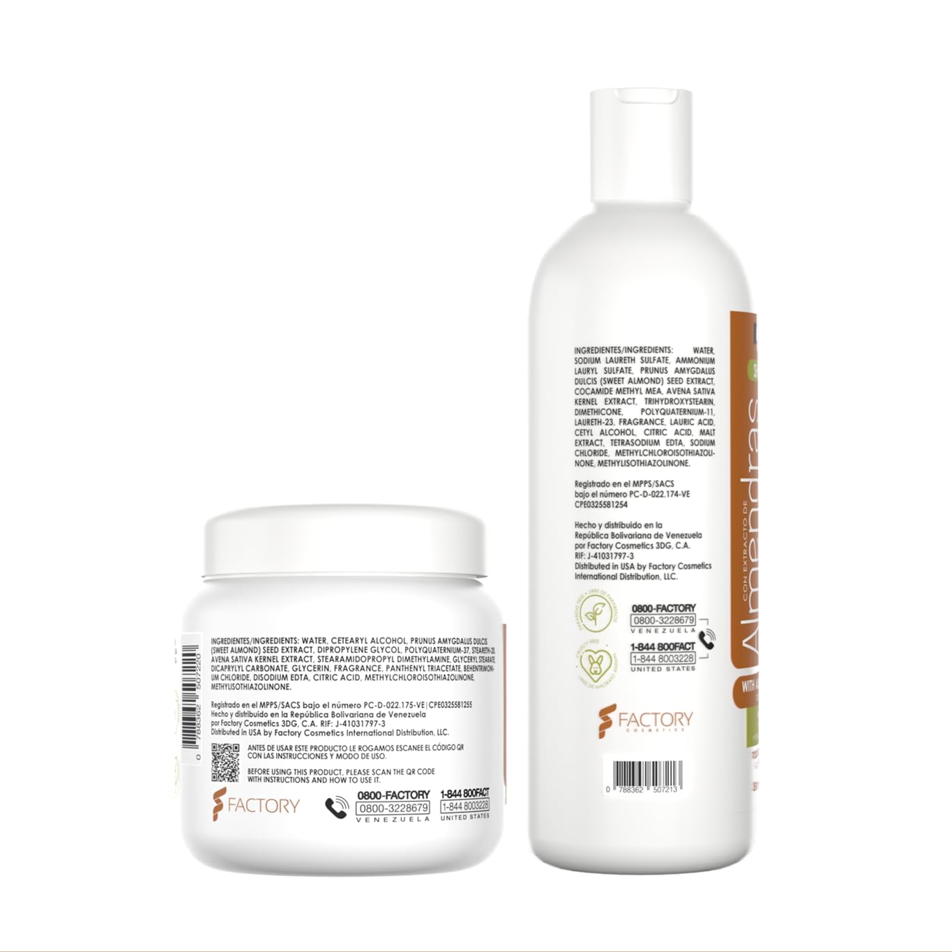 NK Almond Shampoo and Hair Mask Set - Based on almond extract and oat protein - All hair types, especially weak and dry hair.