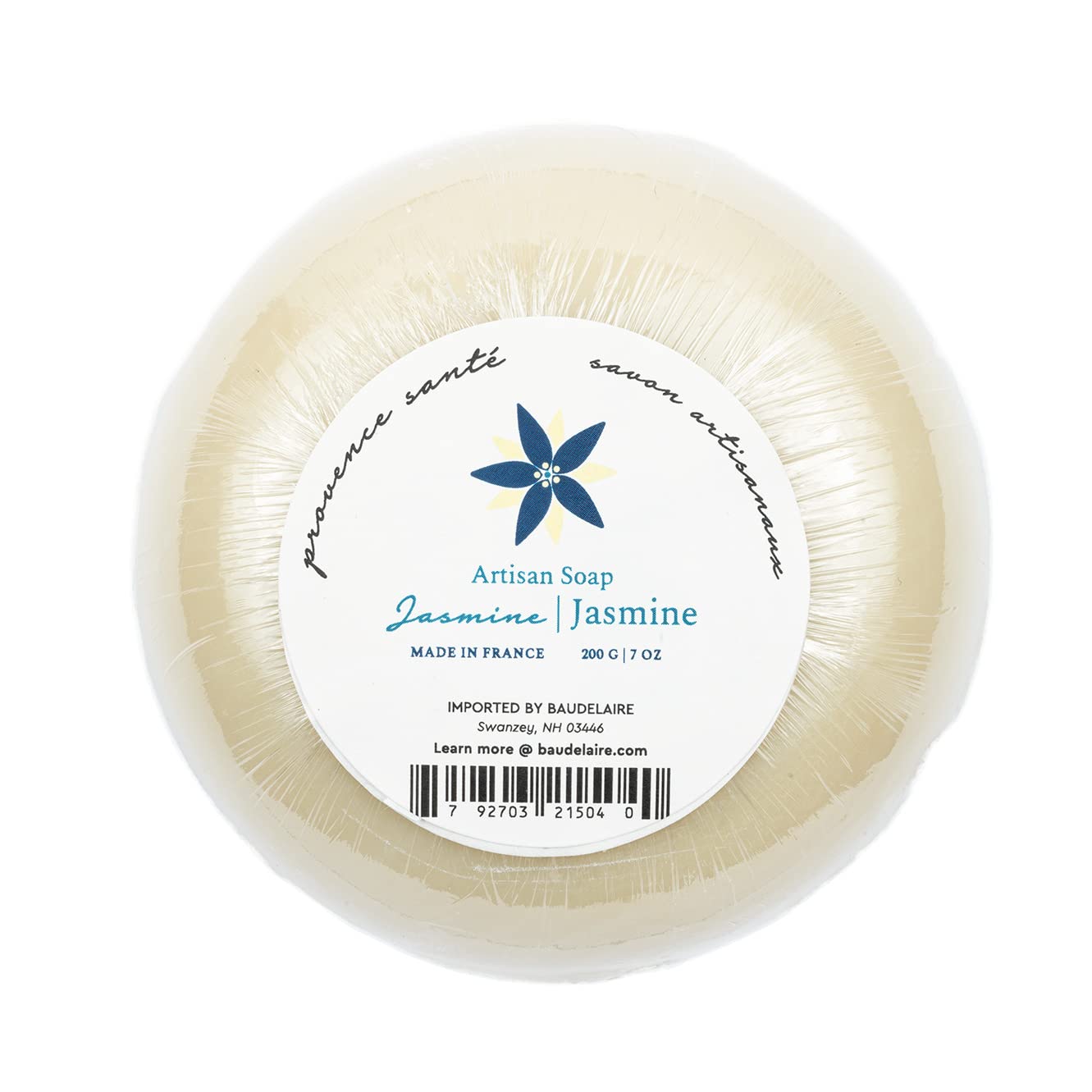 Provence Sante Luxury French Bath Bar - Moisturizing Shea Butter - Triple-milled Jasmine Fragrance, 7 oz Made in France
