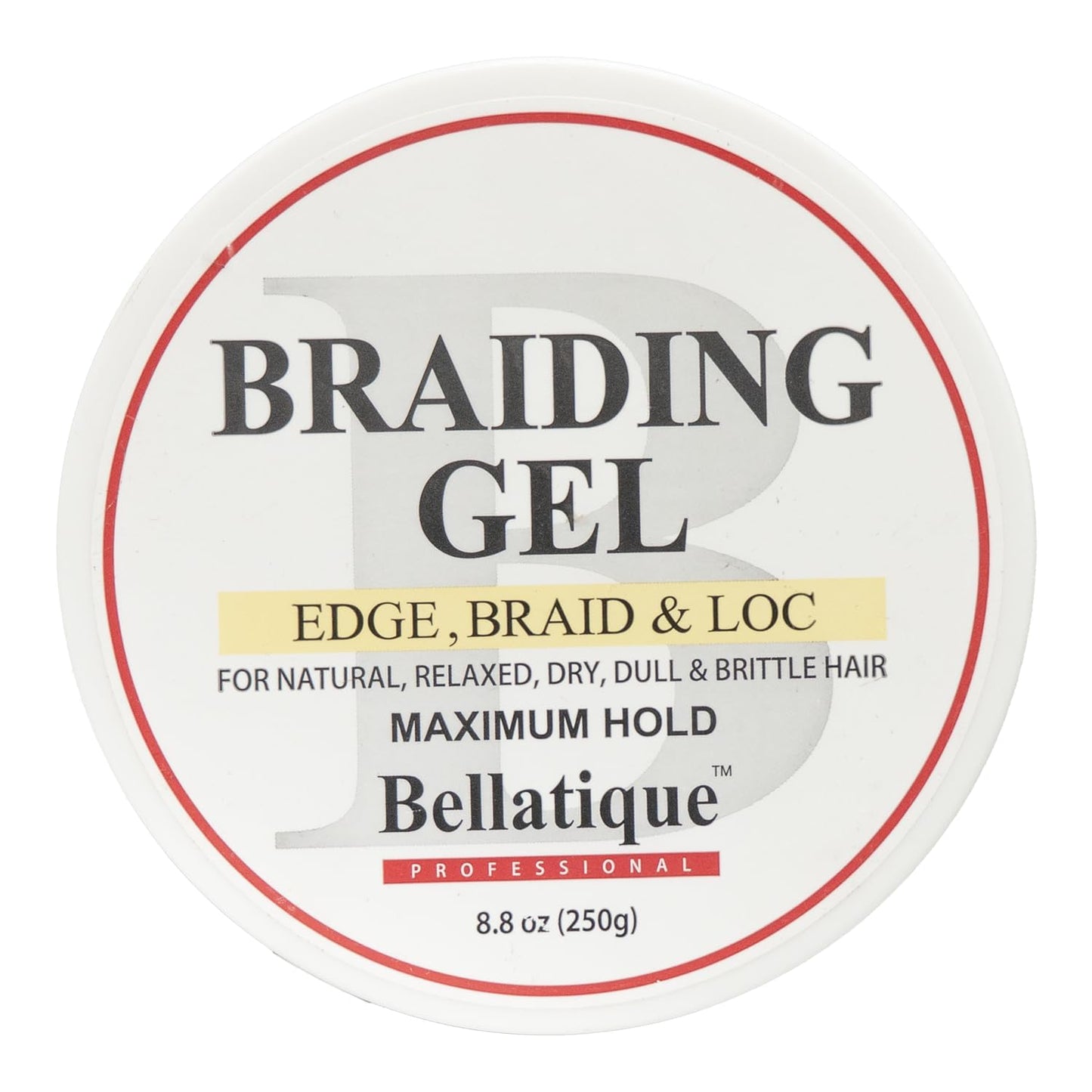 BELLATIQUE Edge, Braid, & Loc Maximum Hold Edge Control & Braiding Gel for Natural, Relaxed, Dry, Dull Hair - No Flaking, No Whitening, Fast Drying