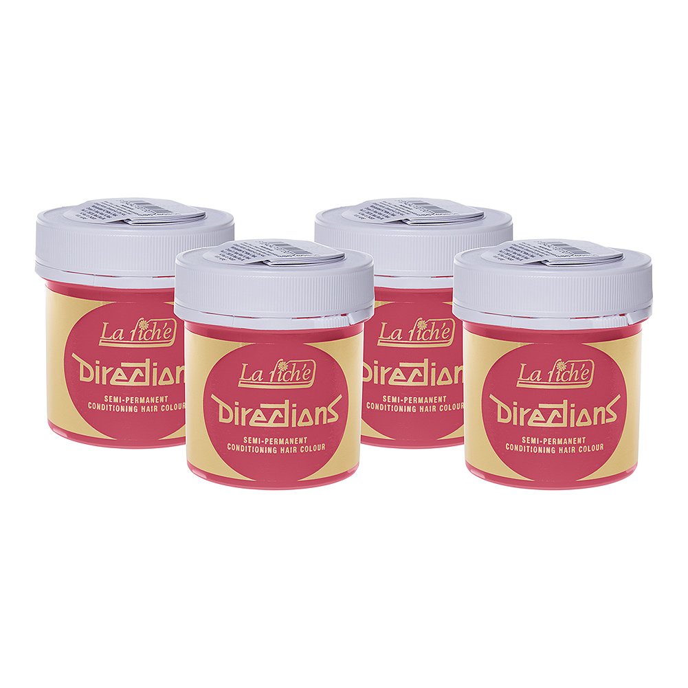 4 x La Riche Directions Semi-Permanent Hair Colour Dye Box Of Four-Pastel Pink