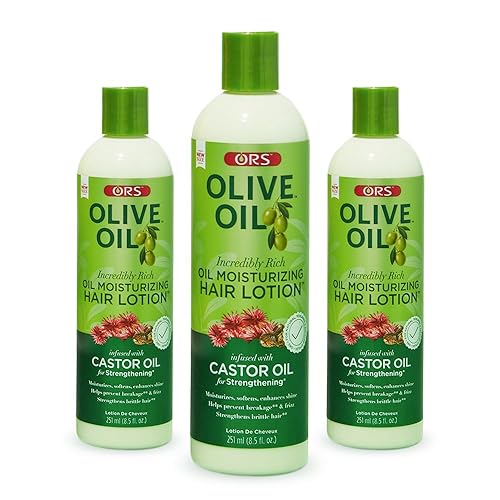 ORS Olive Oil Incredibly Rich Moisturizing Hair Lotion with Castor Oil 8.5 Ounces (Pack of 3)