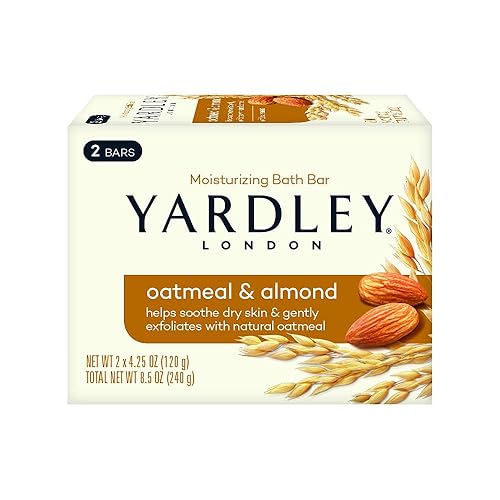Yardley London Oatmeal and Naturally Moisturizing Bath Bar, Almond (Pack of 2)