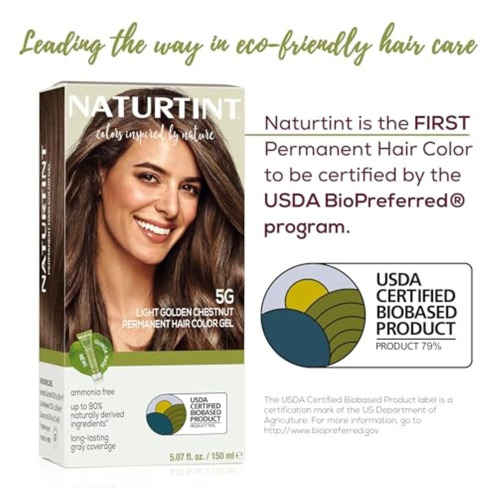 Naturtint 5G Light Golden Chestnut Permanent Hair Color (Pack of 1), Ammonia Free, Vegan, Cruelty Free, up to 100% Gray Coverage, Long Lasting Results