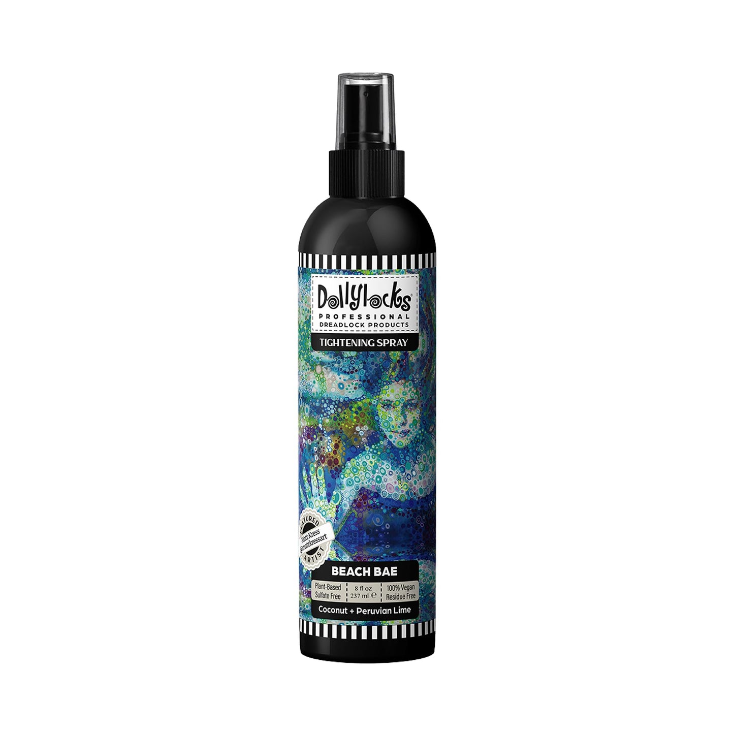 Dollylocks Sea Salt Texture Spray | Plant-Based, Vegan, Residue-Free | Tighten Locs Dreadlocks | Loose Hair Care | Coconut Lime | 8oz