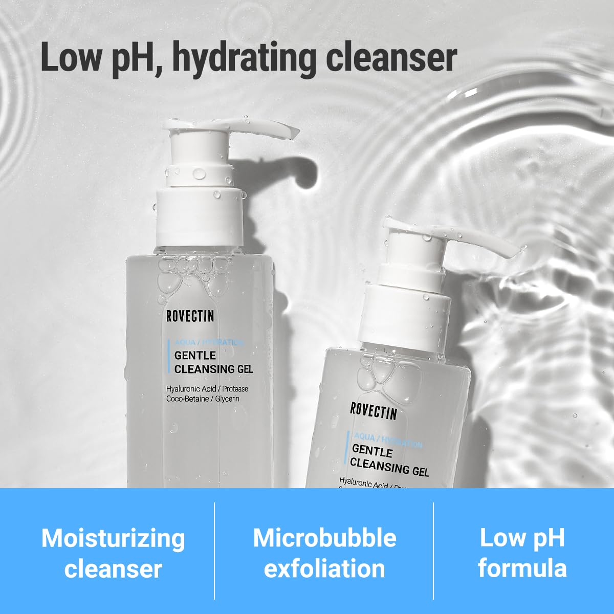 ROVECTIN Aqua Cleansing Gel (Conditioning Cleanser) Hydrating pH Balanced Facial Wash for Sensitive, Dry Skin | No Stripping, Fragrance-Free | Vegan