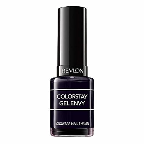 Revlon ColorStay Gel Envy Longwear Nail Polish, with Built-in Base Coat & Glossy Shine Finish, in Black/Grey, 520 Blackjack, 0.4 oz
