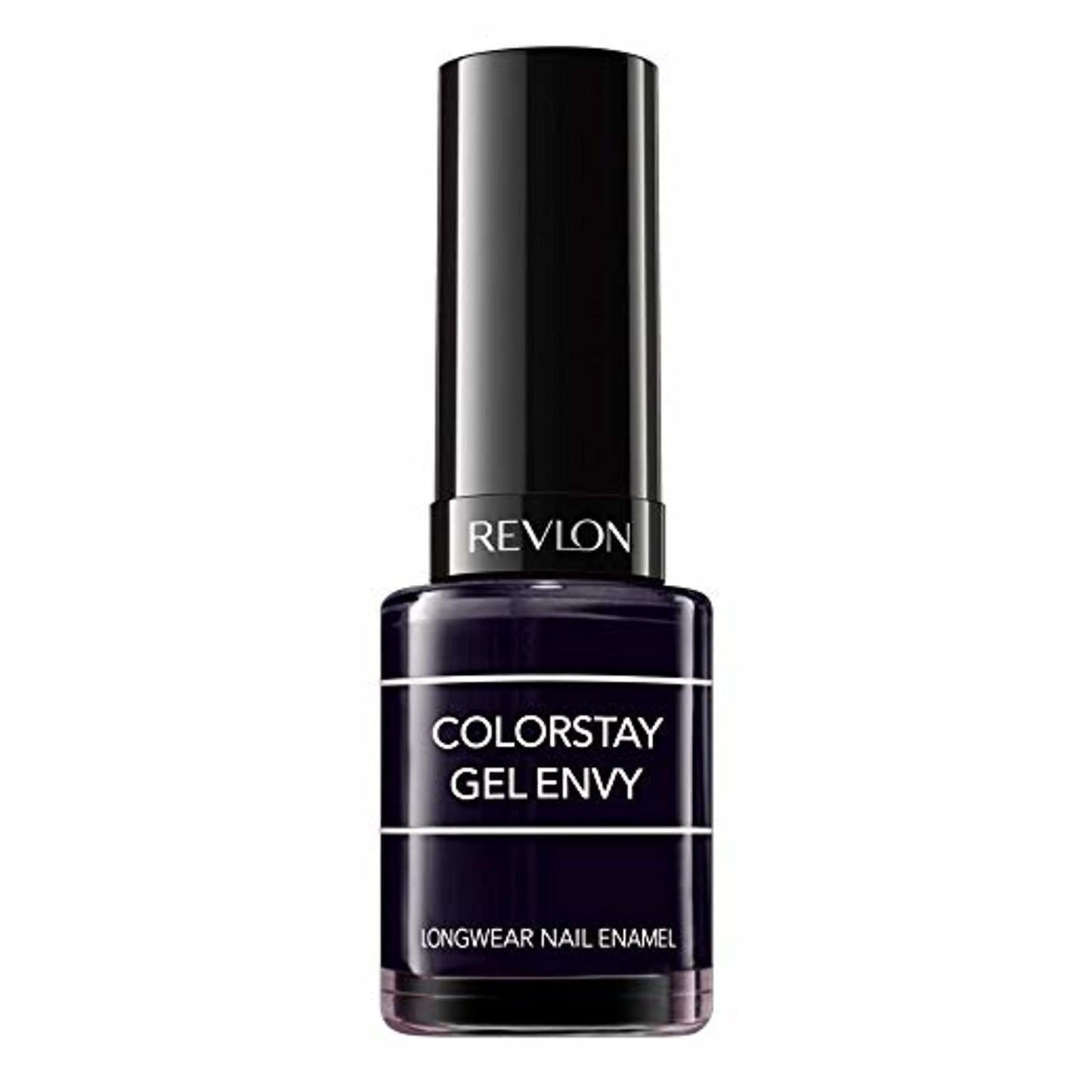 Revlon ColorStay Gel Envy Longwear Nail Polish, with Built-in Base Coat & Glossy Shine Finish, in Black/Grey, 520 Blackjack, 0.4 oz