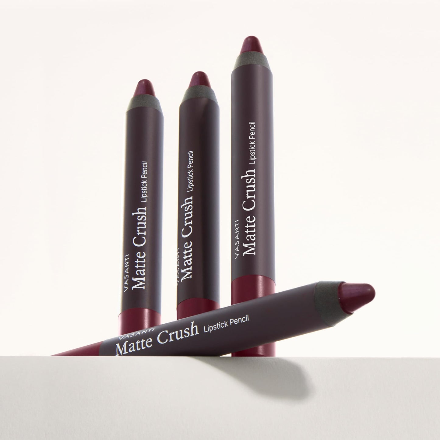 VASANTI Cosmetics Matte Crush Lipstick Pencil (Berry First Kiss - Rich Plum Berry) - Long lasting, Water resisitant & Smudge proof - High Pigmented