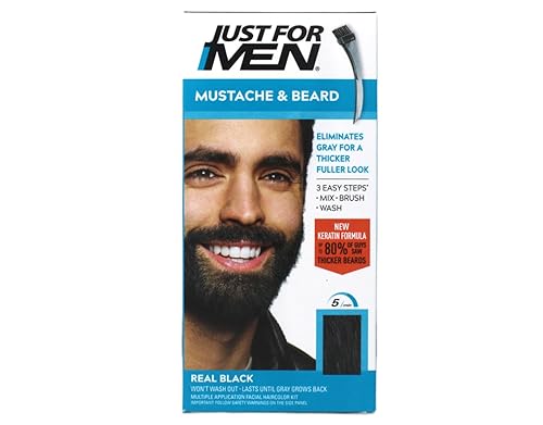 JUST FOR MEN Color Gel Mustache & Beard M-55 Real Black 1 Each