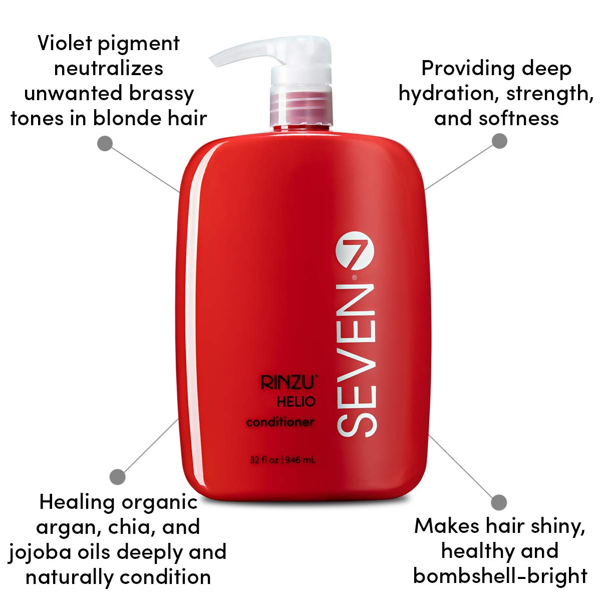 SEVEN Hair Care Rinzu Helio Violet Conditioner for Women & Men with Aragan Oil, Purple Conditioner for Blonde Hair & Brassiness, Sulfate + Paraben
