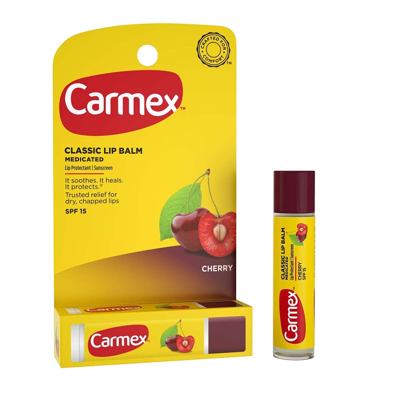 Carmex Cherry Flavor Lip Balm SPF 15 0.15 oz (Stick in Carded box) Beauty and Personal Care Carmex