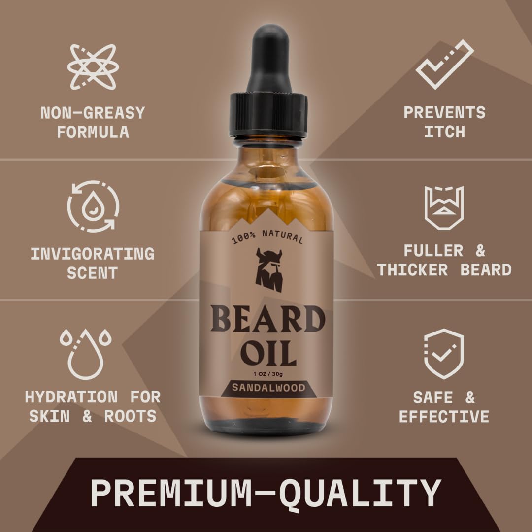 Striking Viking Beard Oil and Balm - Men's Beard Grooming Kit with All-Natural Beard Oil and Leave in Beard Balm Conditioner - Enriched with Argan