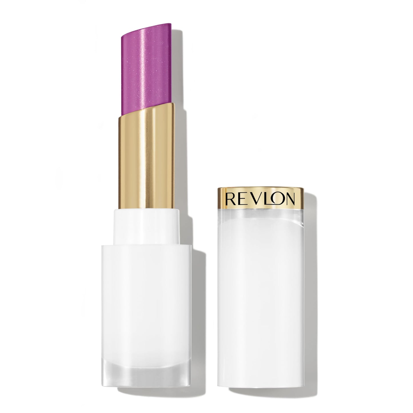 REVLON Super Lustrous Glass Shine Balm, Hydrating Tinted Lip Balm with Hyaluronic Acid, Aloe & Rose Quartz, Light-Medium Purple Lipstick, NEW Shade
