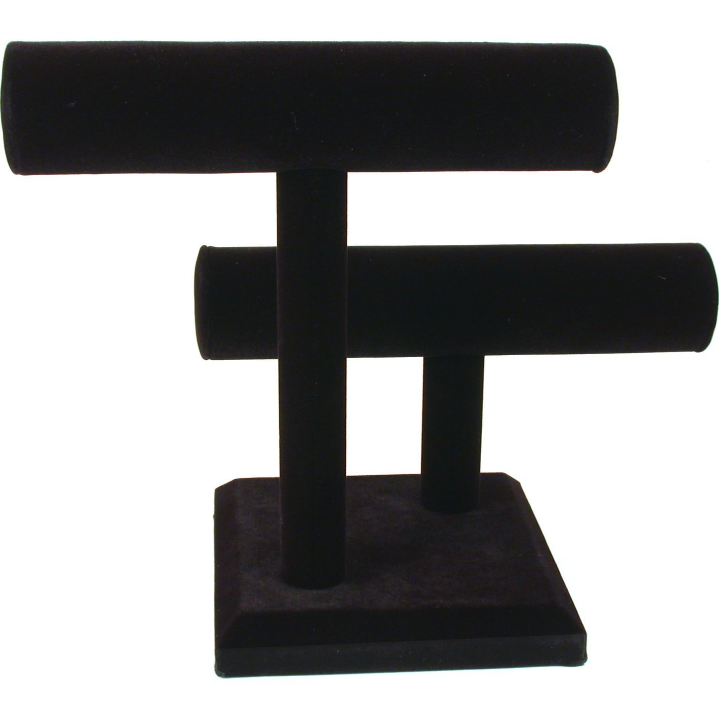 FindingKing 2 Tier Black Velvet T-Bar Bracelet Watch Jewelry Stand Display