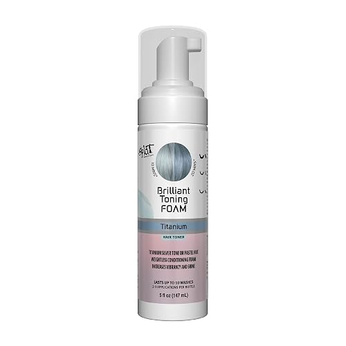 Splat Brilliant Toning Foam, Titanium, 5 oz., Hair Toner Lasts Up to 10 Washes, Weightless Conditioning Foam Increases Vibrancy and Shine, Vegan