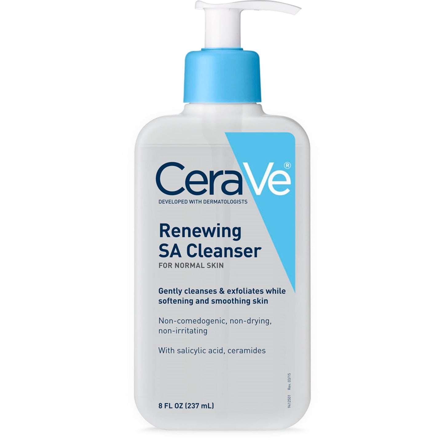 CeraVe Renewing Salicylic Acid Cleanser, Formulated With Hyaluronic Acid, Niacinamide, & Ceramides, Gentle BHA Exfoliating Face Wash Smooths & Softens