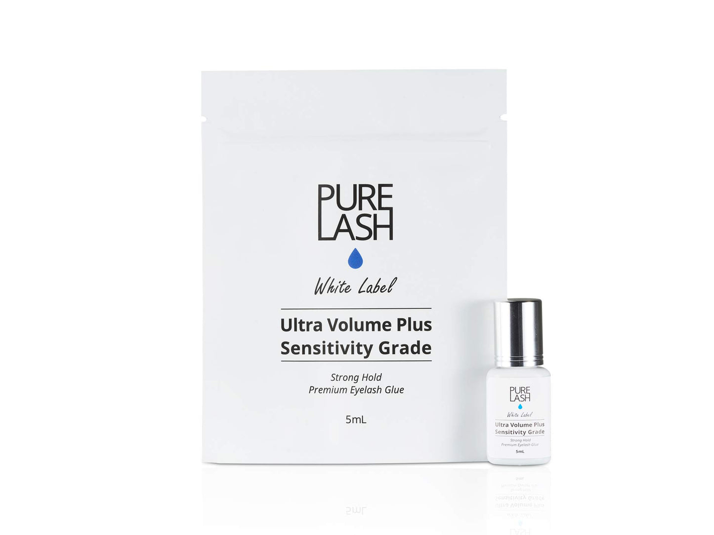 Most Sensitive Eyelash Extension Glue / Pure Lash / White Label / 5 Milliliter / 2-3 Seconds Drying Time / Retention 4-5 Weeks / Professional Use Only