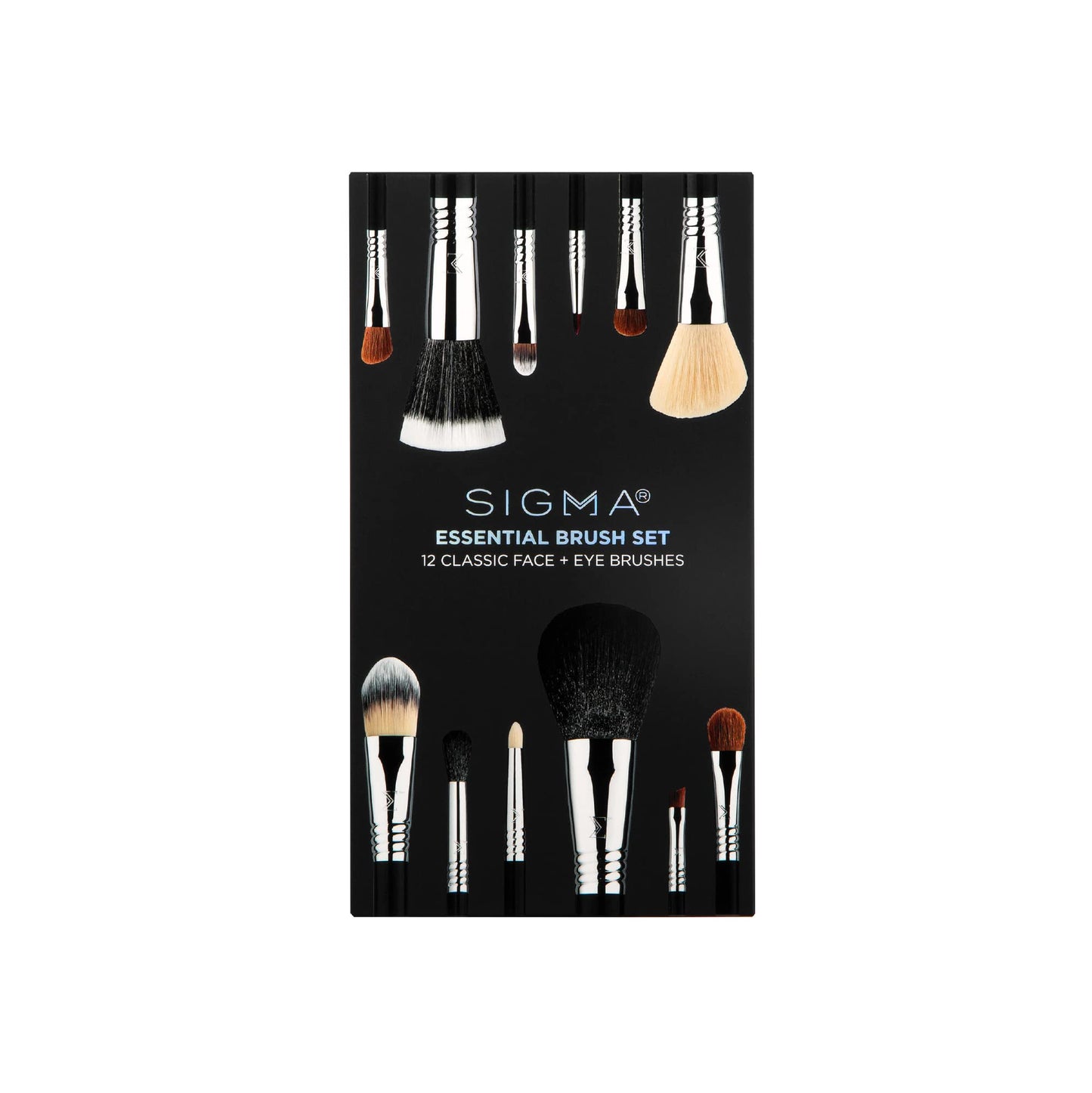 Sigma Beauty Essential Makeup Brushes Set - Professional Grade Makeup Brush Set with Premium Fibers and Sleek, Durable Handles for Face & Eyes