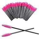 200Pcs Disposable Eyelash Wands Mascara Brushes Eyebrow Brush Lash Extension Combs Applicator Makeup Brush Rose red