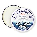 Badger Reef Safe Mineral Sunscreen, SPF 50, 98% Organic with Zinc Oxide, Non Toxic, Water Resistant, Unscented & Hypoallergenic, Broad - Spectrum,