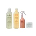 OLÉ Oil Control Hair Pack 4 Pieces - Rice Protein Pre-Shampoo + Onion, Ginger & Celery Shampoo + Mango & Tangerine Conditioner + Detangling thermo