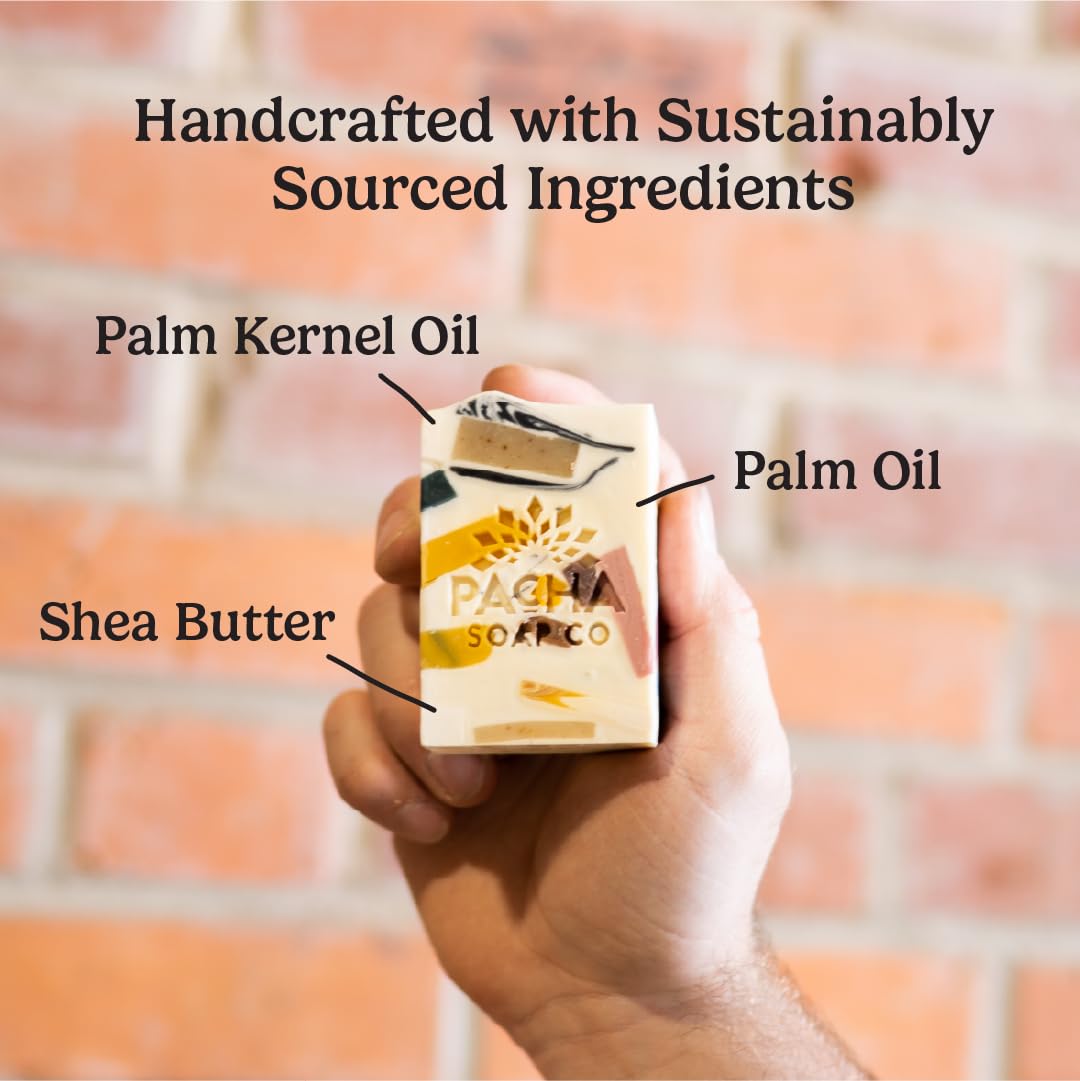 Pacha Soap Co. Pachafetti Bar Soap, Lemongrass & Peppermint Scent - Handcrafted Soap, Hydrating & Moisturizing, Artisanal Face Wash, Hand Cleanser