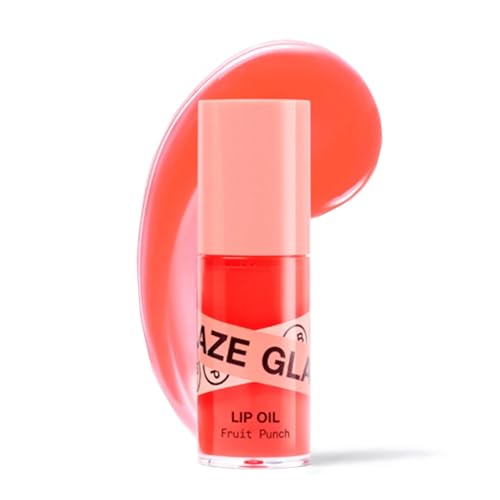 INNBEAUTY Project Glaze Lip Oil Fruit Punch, Hydrating Vegan Lip Oil Gloss Hybrid, 0.2 OZ