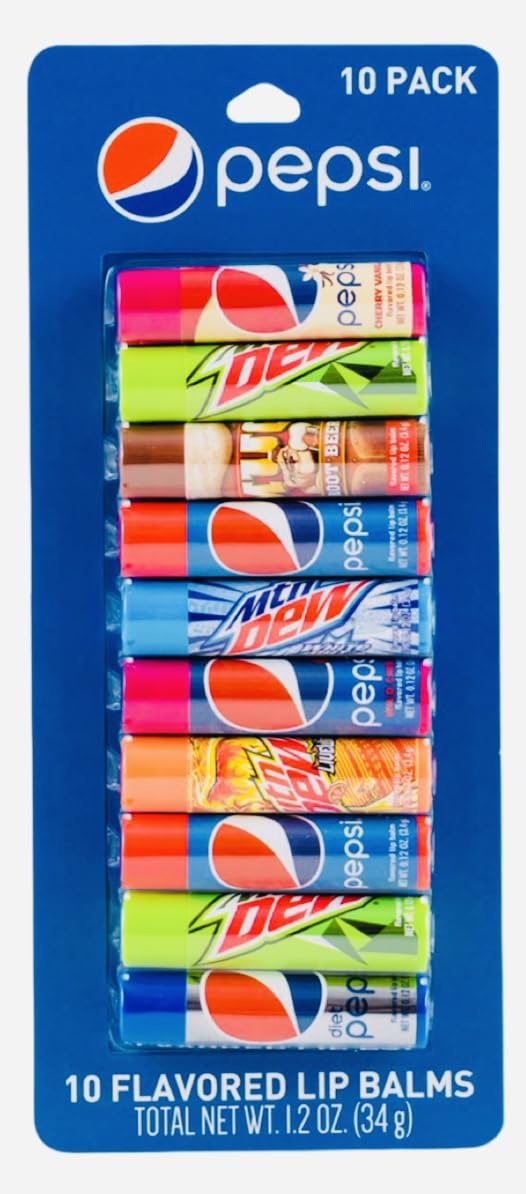 Taste Beauty Pepsi 10 Flavored Lip Balms (Pack of 1)