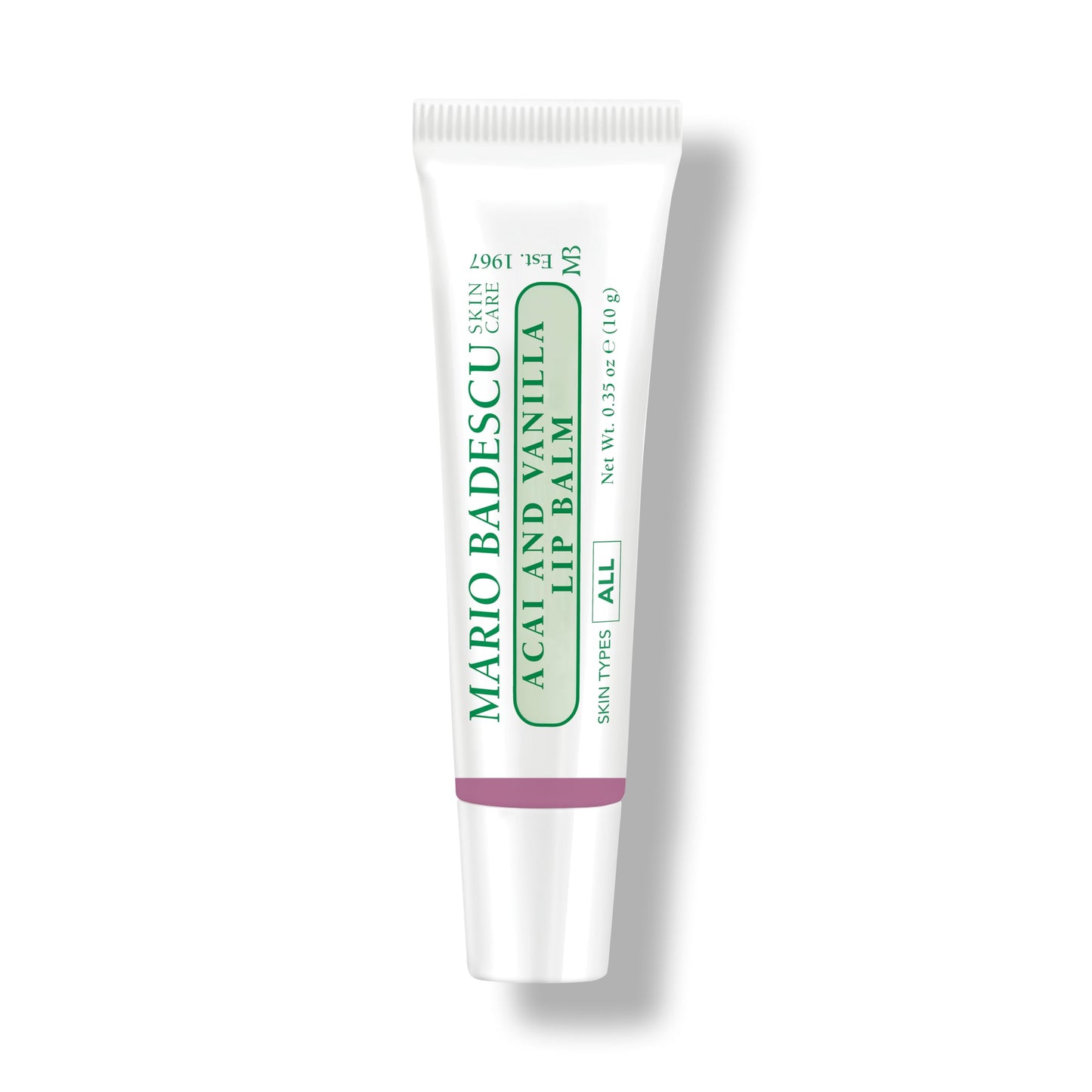 Mario Badescu Moisturizing Acai and Vanilla Lip Balm for Dry Cracked Lips, Infused with Coconut Oil and Shea Butter, Ultra-Nourishing Lip Care