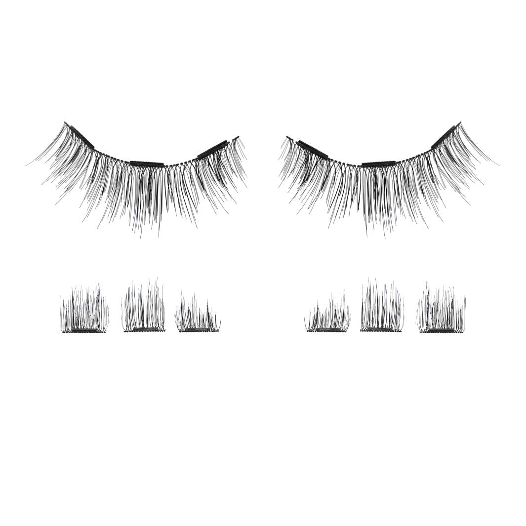 Lash'd Up Magnetic Eyelashes Without Eyeliner 3 Magnets (Can also be worn as Dual Magnets) Full Eye Snap-on Set Soft Faux Silk Vegan (Long & Volume)