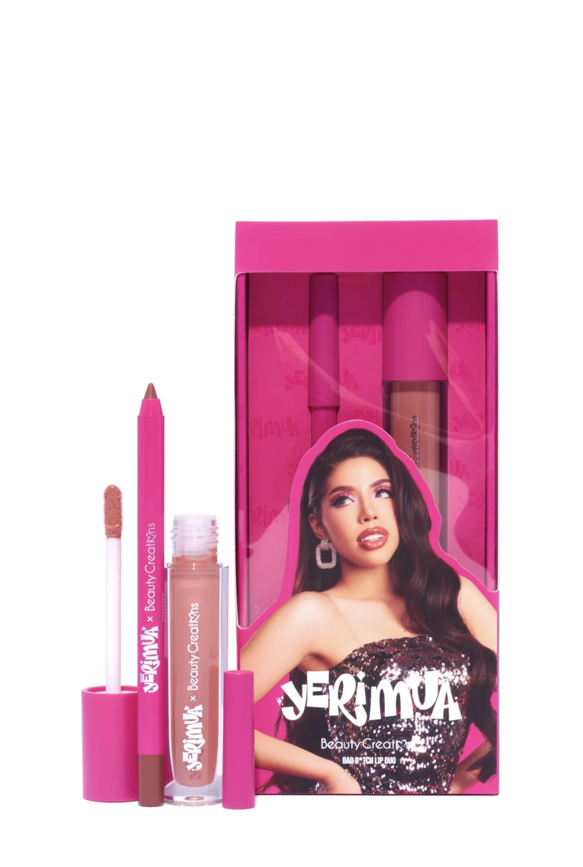 beautycreation bad b*tch lip duo, 1 Count (Pack of 1), brown