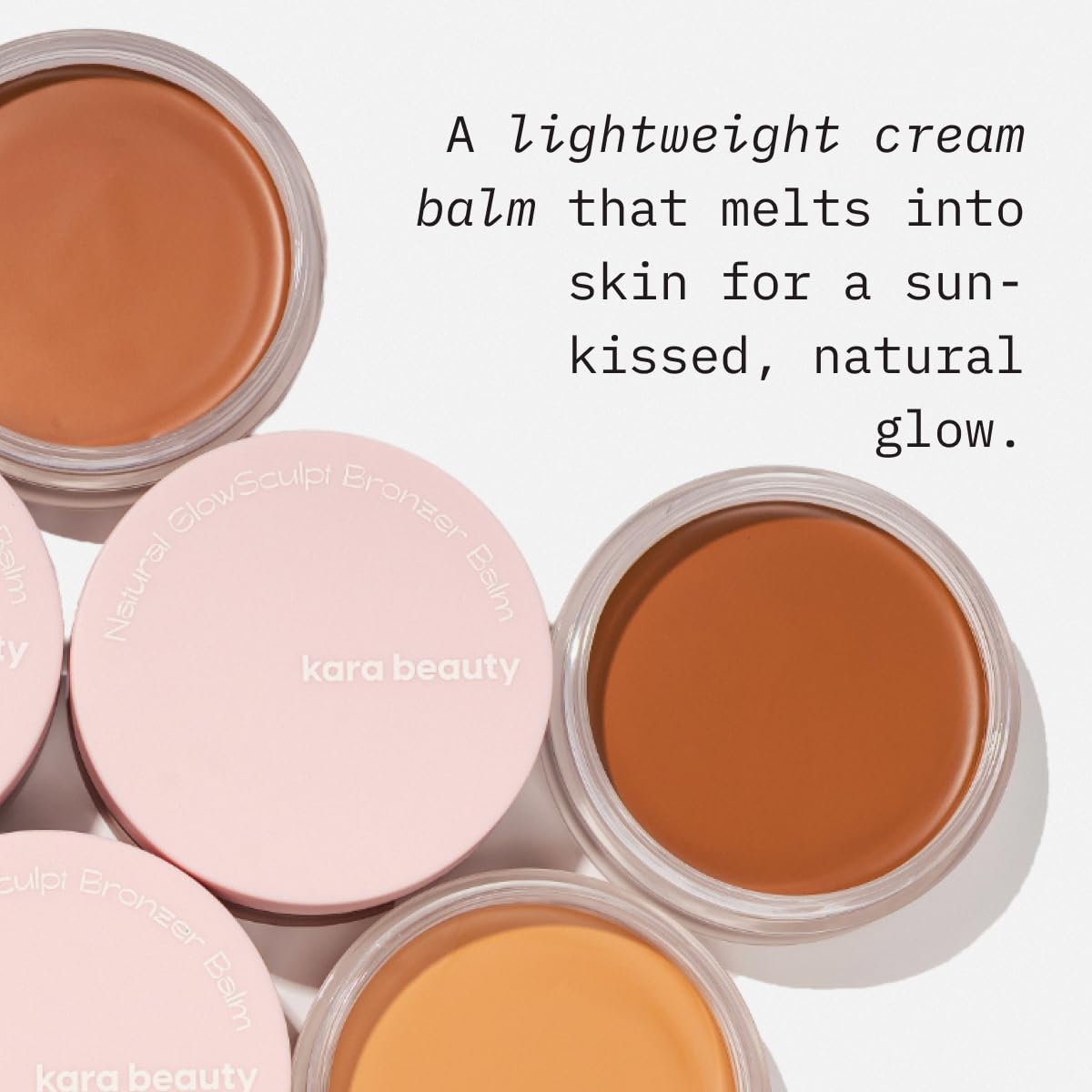 Kara Beauty Natural Glow Sculpt Bronzer Balm with Creamy Buildable Coverage, Hydrating Face Balm with Vitamin E, Lightweight Cream Bronzer for Natural