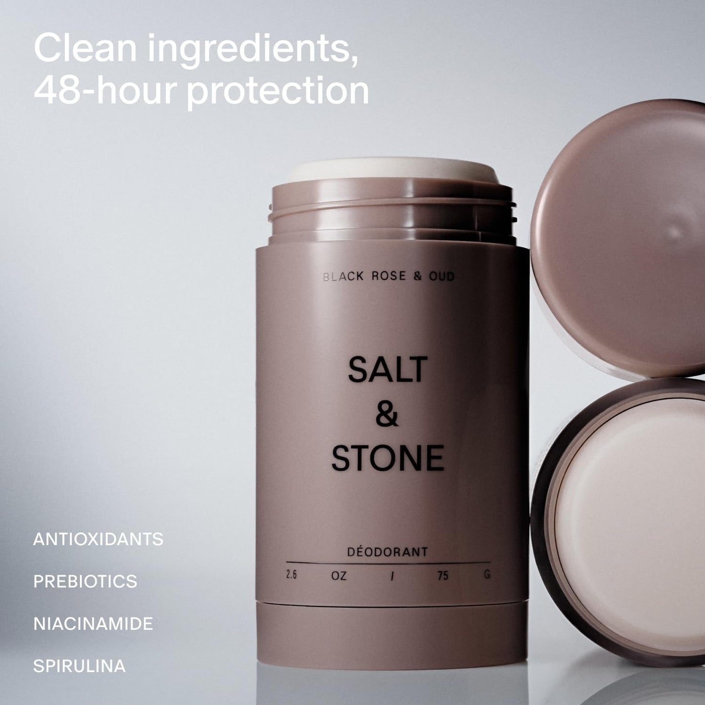 Salt & Stone Aluminum Free Deodorant | Extra Strength 48 Hour Protection for Women & Men | Made with Seaweed Extracts, Niacinamide & Prebiotics | Beauty and Personal Care Salt & Stone