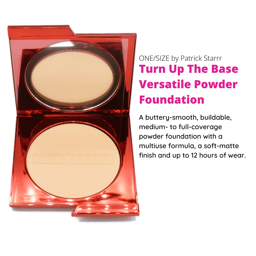 One size One Size Patrick Starrr Turn Up The Base Powder Foundation - Medium 3 (R) - Medium, Rosy Undertones - Face Pressed Powder Makeup Foundation
