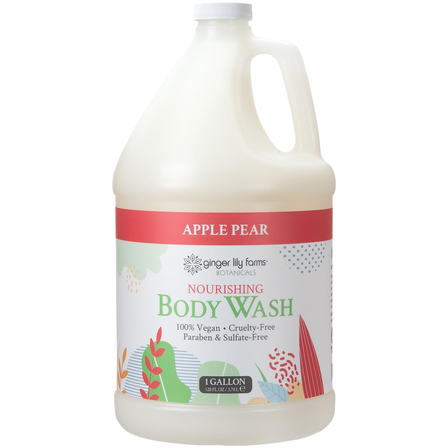 Ginger Lily Farms Botanicals Nourishing Body Wash, 100% Vegan & Cruelty-Free, Apple Pear Scent, 1 Gallon (Pack of 4) Beauty & Personal Care Ginger Lily Farms
