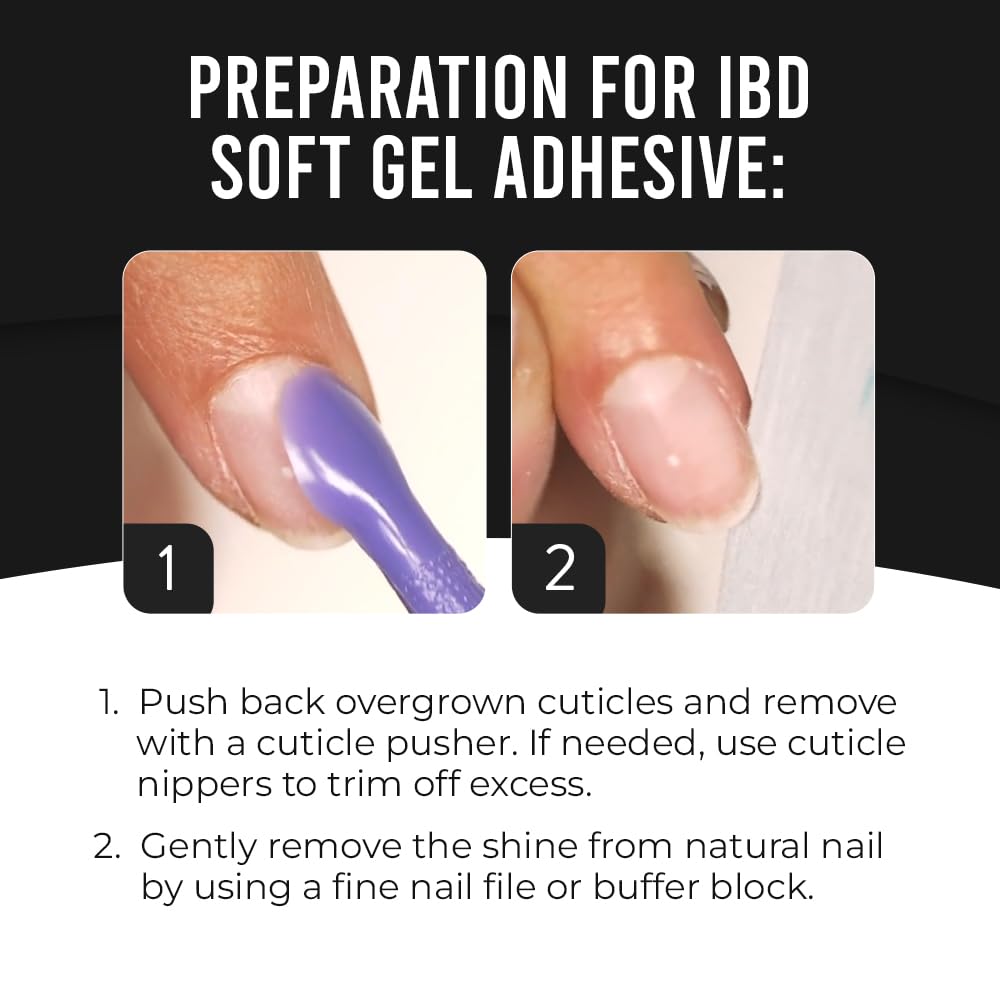 IBD Soft Gel Nail Adhesive - Clear Gel Nail Glue for Fake Nails, Tips, & Acrylic Extensions, Durable, Easy Soak-Off Bond, 0.5 fl oz Beauty & Personal Care IBD
