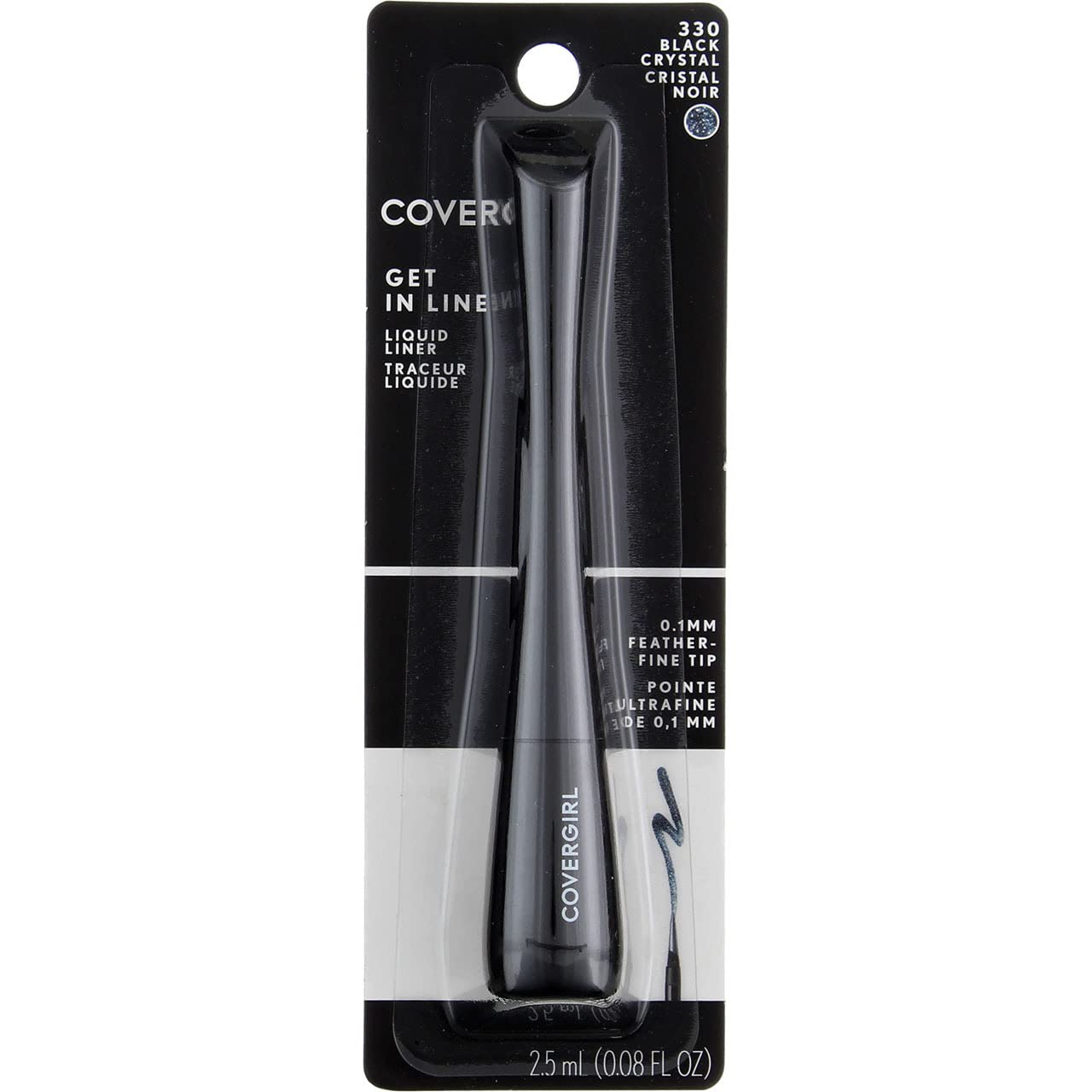 Cover Girl Get In Line Liquid Liner 330 Black Crystal .08 OZ